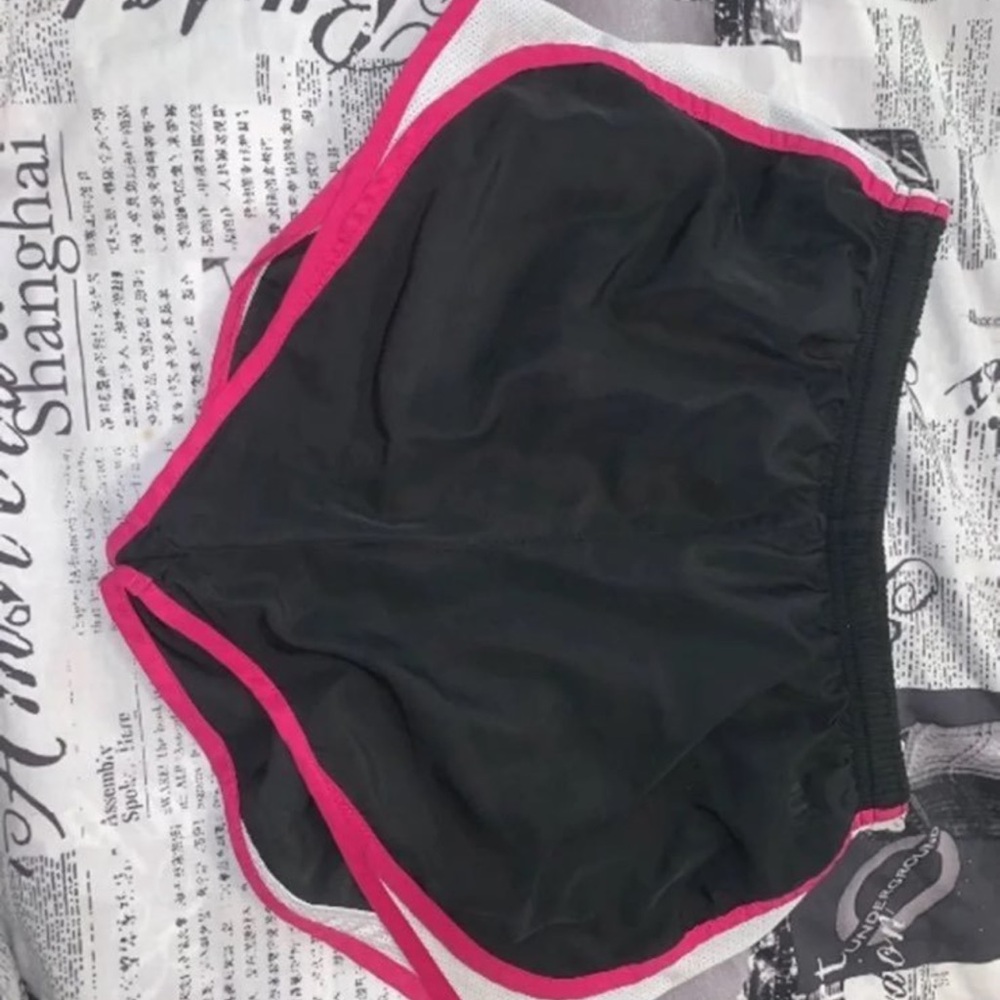 Black and Pink Athletic Shorts